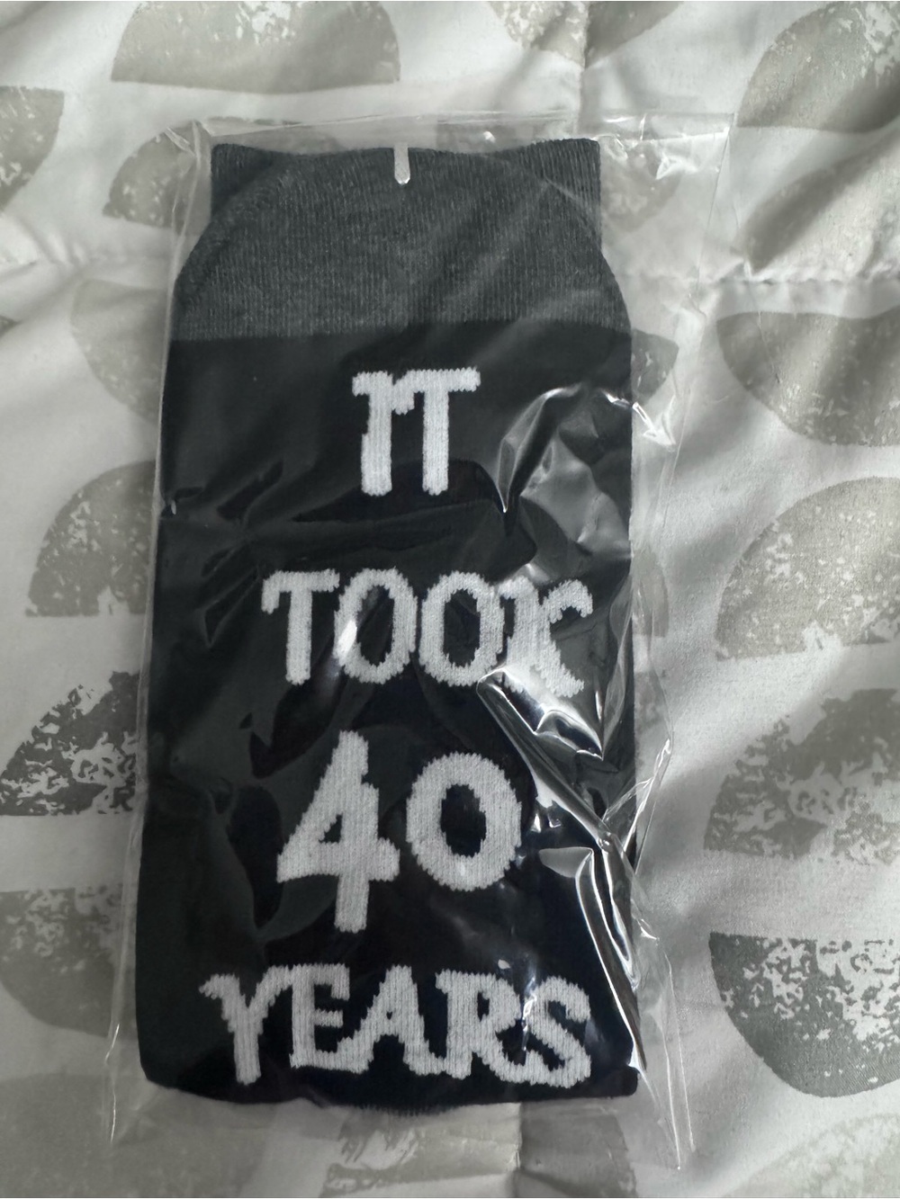 Black 'It Took 40 Years' Novelty Socks - Men's